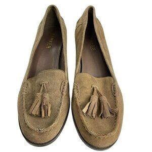 Ralph Lauren Suede Tassel Loafers Womens Size 8 Brown Slip-On Low Heel Shoes